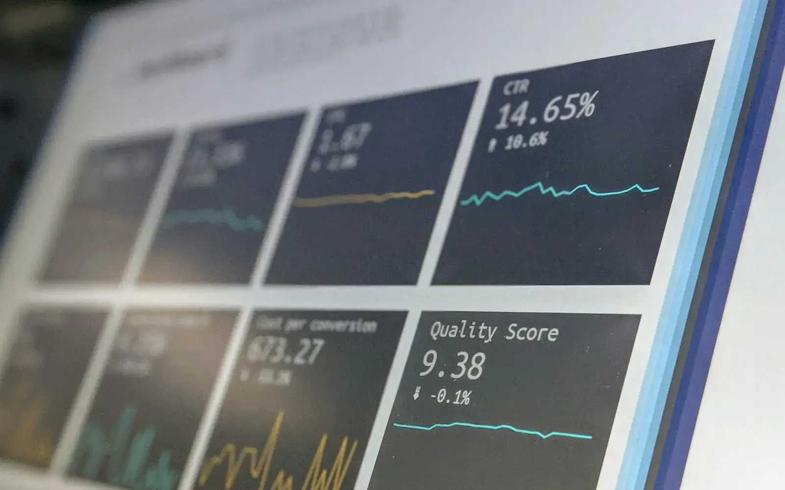 Layar komputer menampilkan grafik dan laporan analitik